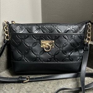 Jones New York Black Textured Crossbody Bag